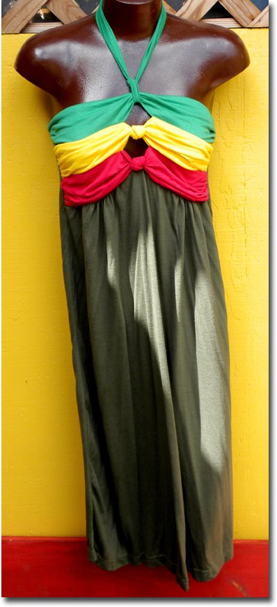 Rasta Keyhole Dress - Reggae And Rasta Hawaii Clothing And Products
